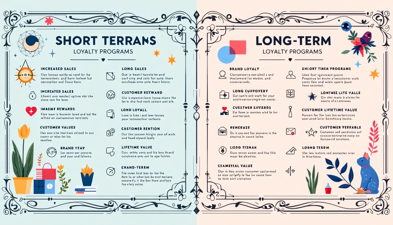 A comparison chart of short-term and long-term effects of loyalty programs.